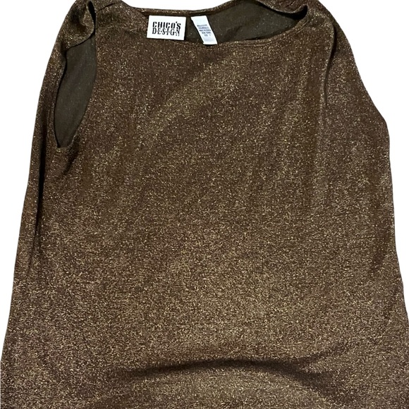 Chico’s Metallic Tank- size 1 ( m) Bronze/ Brown stretchy tank top - Picture 1 of 3